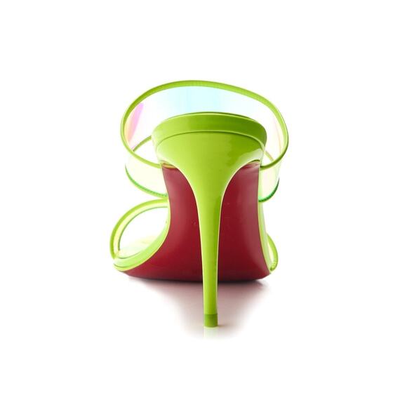 Christian Louboutin Just Loubi 85 Mules Leather PVC Neon Yellow 37 - Picture 7 of 11